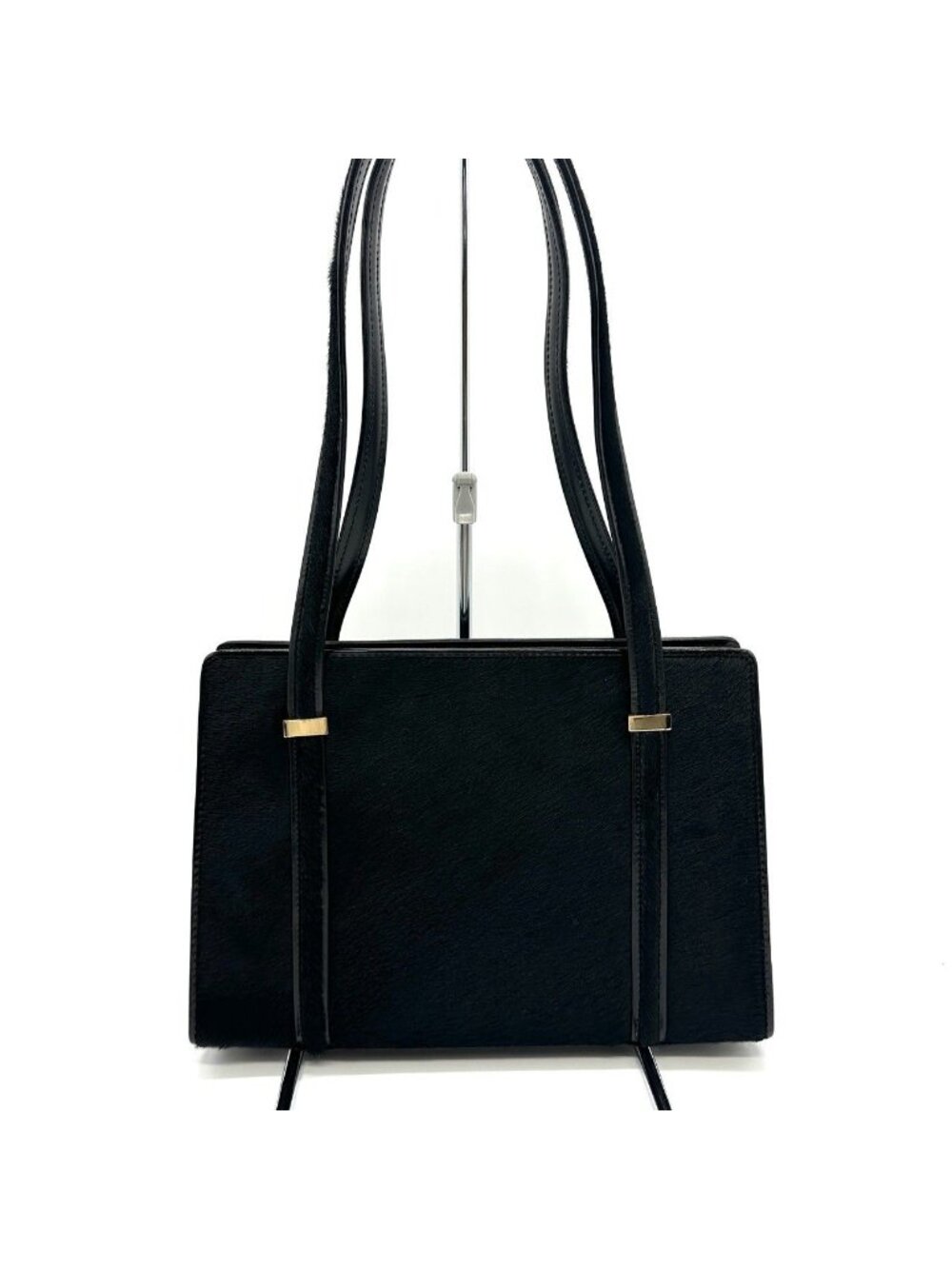 Gucci Shoulder Bag Tote Calf Hair Leather Black